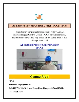 AI Enabled Project Control Center (PCC) | viAct