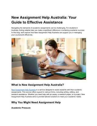 new assignment help australia your guide