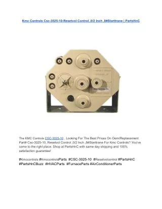 Kmc Controls Csc-3025-10-Resetvol Control ,0_2 Inch ,8#Starttrane _ PartsHnC