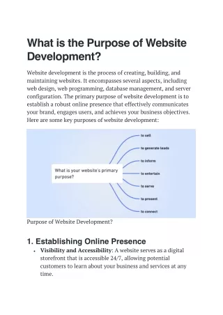 what is the purpose of website development