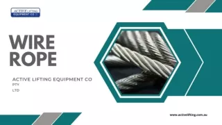 Buy Best Wire Rope At The Best Prices With Active Lifting Equipment