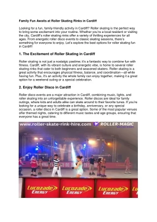 Family Fun Awaits at Roller Skating Rinks in Cardiff
