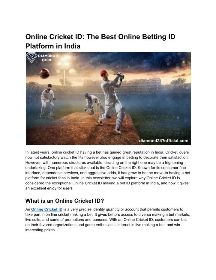 online cricket id the best online betting