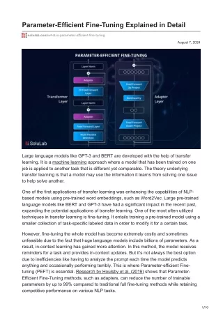 parameter efficient fine tuning explained