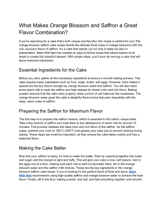 What Makes Orange Blossom and Saffron a Great Flavor Combination_.docx