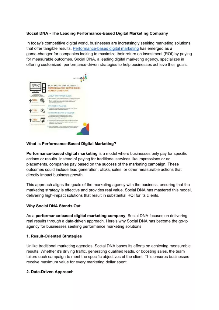 social dna the leading performance based digital