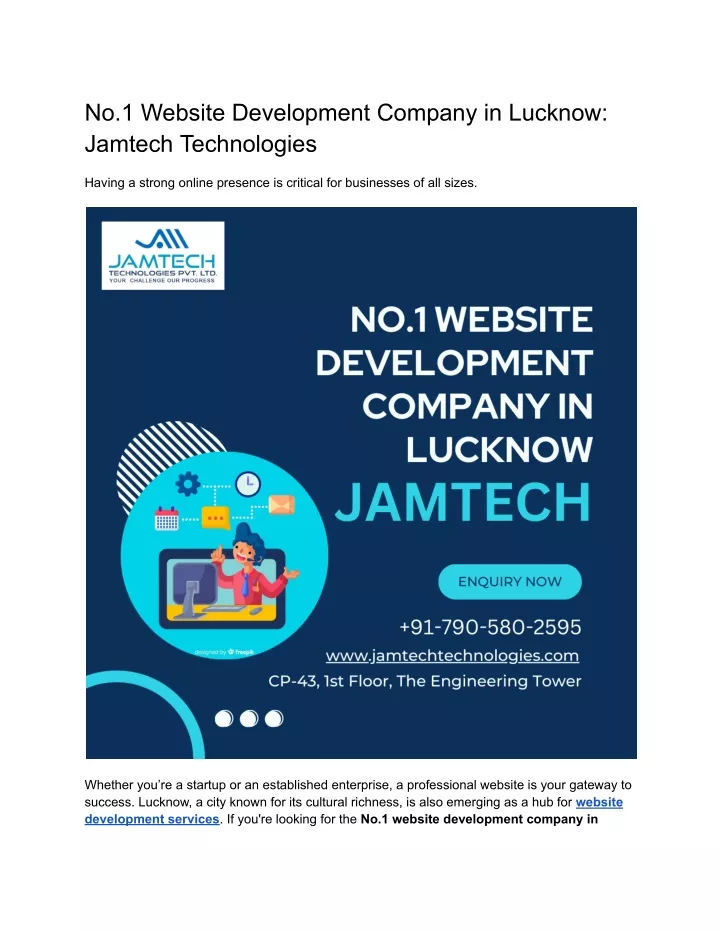 no 1 website development company in lucknow