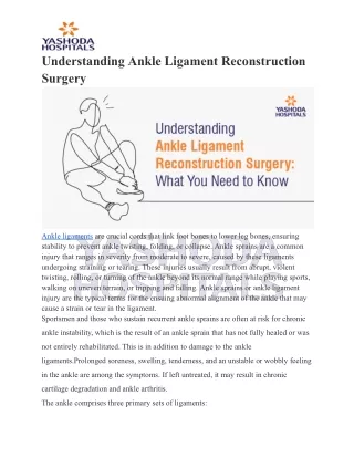 Understanding Ankle Ligament Reconstruction Surgery