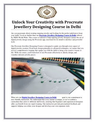 Procreate Jewellery Designing Course in Delhi