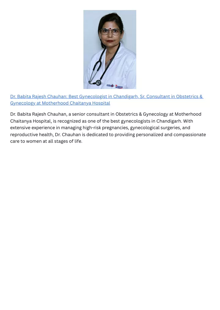 dr babita rajesh chauhan best gynecologist