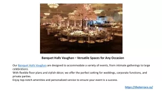 Exceptional Events at The Terrace : Premier Banquet and Wedding Venue.