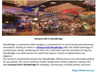 Experience Elegance at a Banquet Hall in Woodbridge