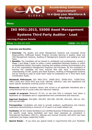 ISO 9001:2015 Auditor
