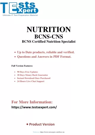 Master BCNS Certified Nutrition Specialist (BCNS-CNS) Exam