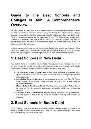 guide colleges in delhi a comprehensive overview