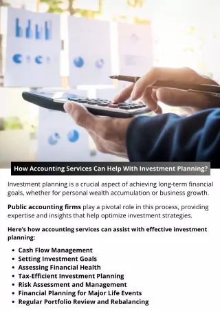 how accounting services can help with investment