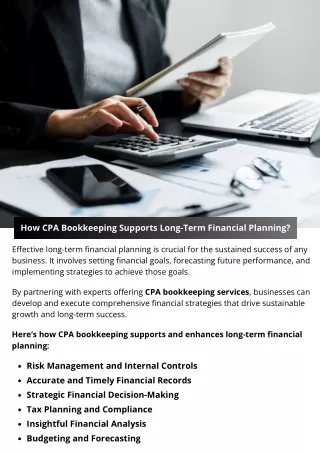 how cpa bookkeeping supports long term financial