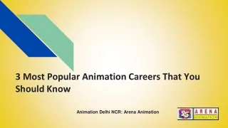 Most Popular Animation Careers That You Should Know