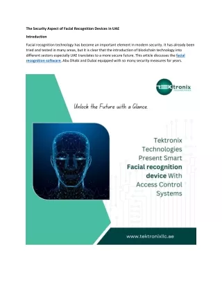 the security aspect of facial recognition devices