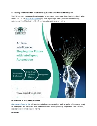 ai tracking software in ksa revolutionizing