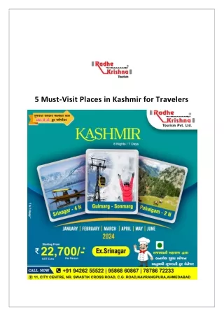 5 Must-Visit Places in Kashmir for Travelers