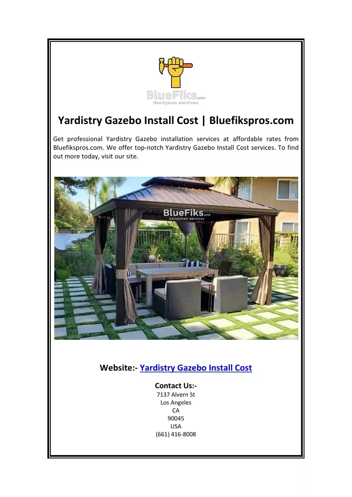 yardistry gazebo install cost bluefikspros com