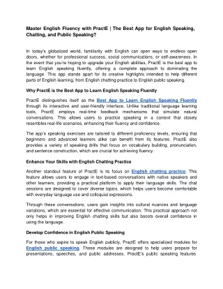 Master English Fluency with PractE _ The Best App for English Speaking, Chatting, and Public Speaking