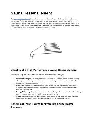 Sauna Heater Element