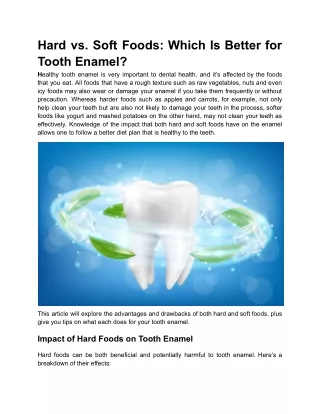 Hard vs. Soft Foods_ Which Is Better for Tooth Enamel