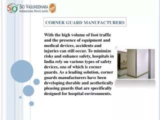 Corner Guards Manufacturers: Vital Safety Devices Used in  Hospitals in India