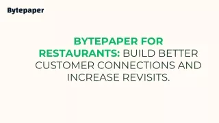 Bytepaper for Restaurants: Build better customer connections and increase revisi