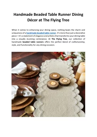 Buy Dining Table Runner Online at Best Price in India - The Flying Tree