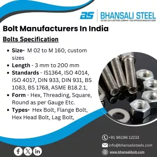 Bolt | Fasteners | Nuts | Bhansali Fasteners