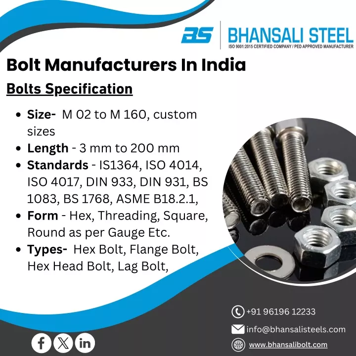 bolt manufacturers in india bolts specification