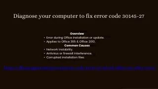 Diagnose your computer to fix error code 30145-27