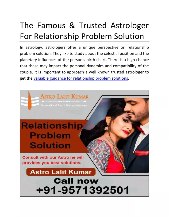 the famous trusted astrologer for relationship