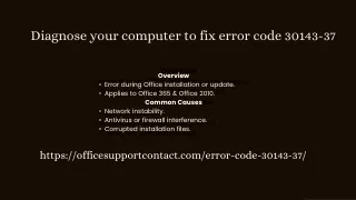 Diagnose your computer to fix error code 30143-37
