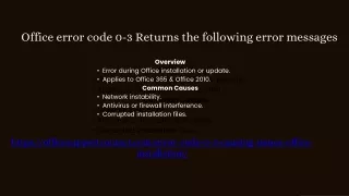 Office error code 0-3 Returns the following error messages