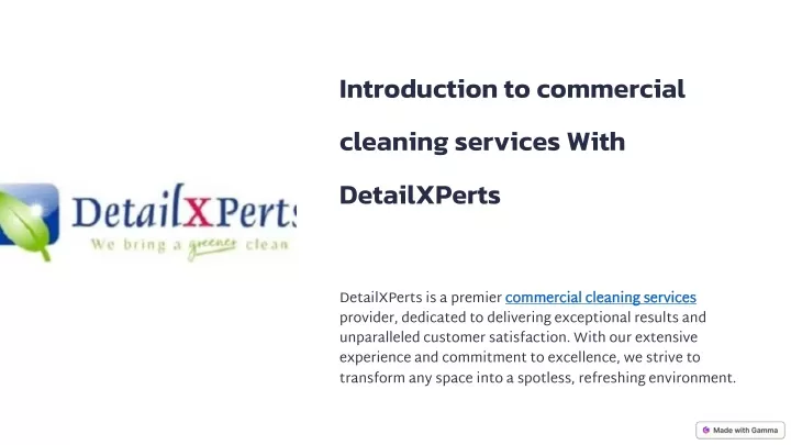 introduction to commercial cleaning services with