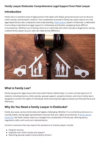 Family Lawyer Etobicoke Comprehensive Legal Support from Patel Lawyer