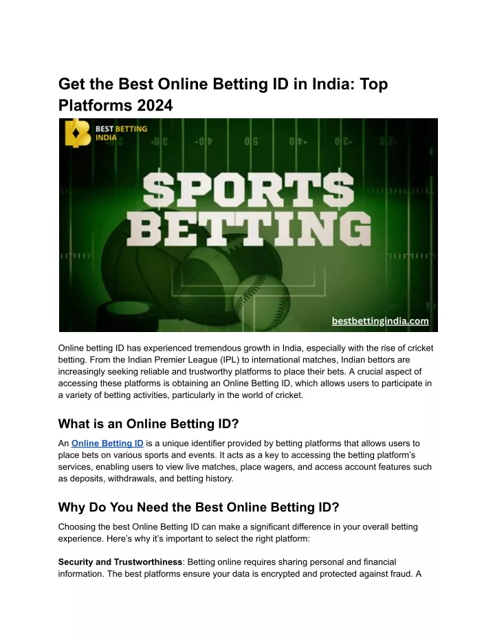 get the best online betting id in india