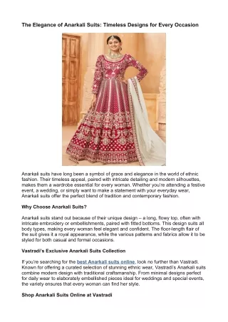 Shop the Best Anarkali Suits Online