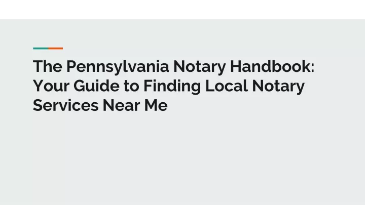 the pennsylvania notary handbook your guide to finding local notary services near me