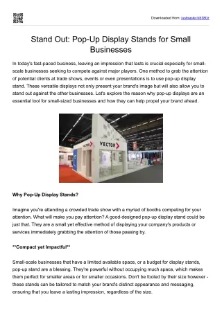 Stand Out: Pop-Up Display Stands for Small Businesses