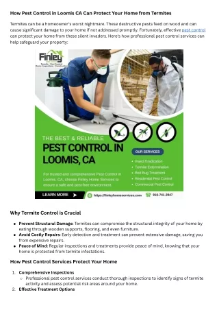 how pest control in loomis ca can protect your