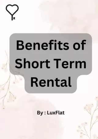 Benefits of Short Term Rental