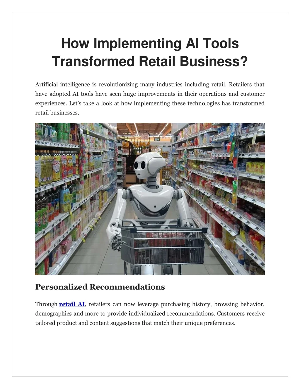 PPT - How Implementing AI Tools Transformed Retail Business PowerPoint ...