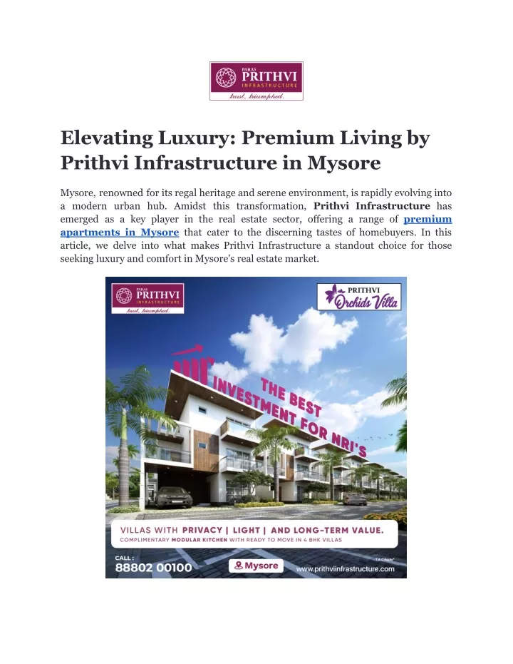 elevating luxury premium living by prithvi