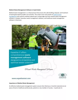 medical waste management software in saudi arabia