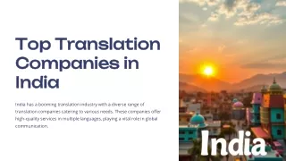 Translation companies in India